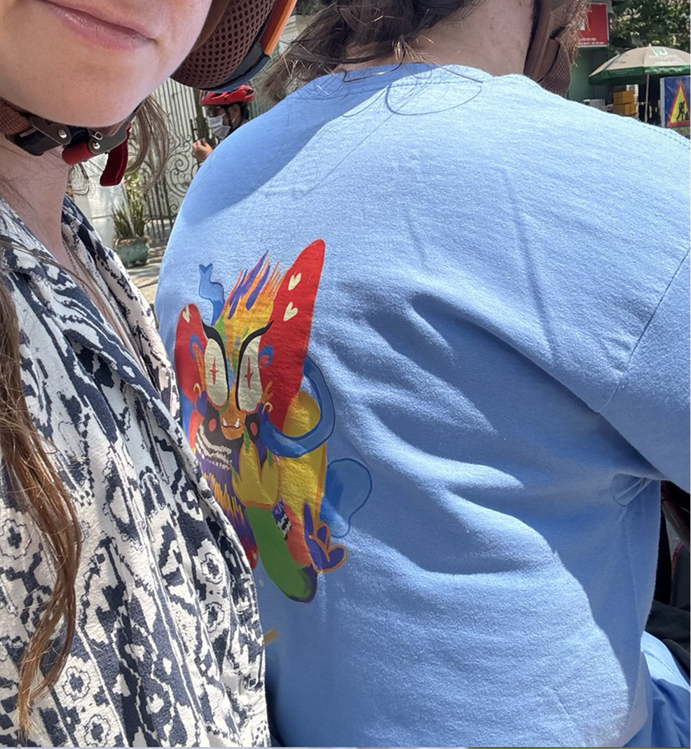 Creature T-shirt photo closeup