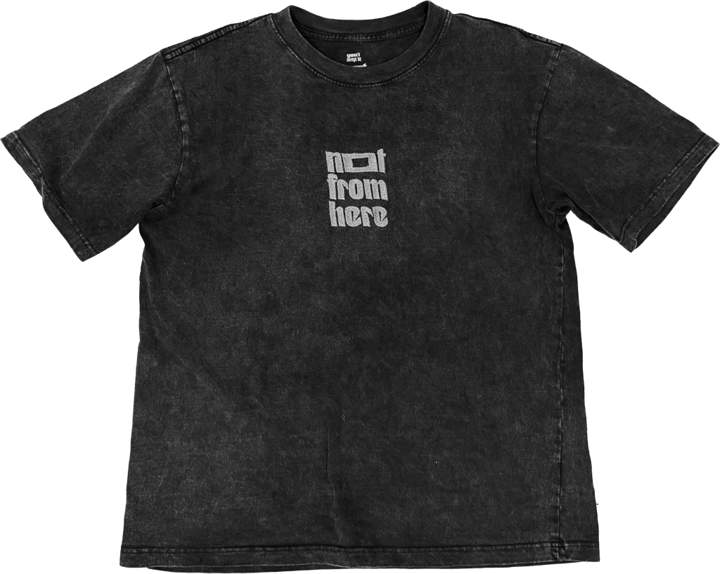 Not From Here T-shirt, washed black