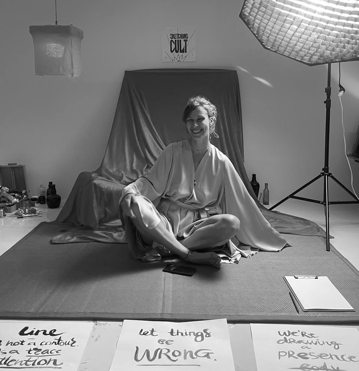 Sketching Cult model in the studio