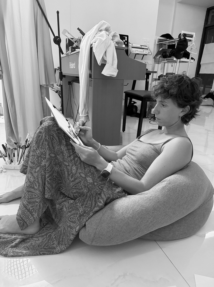 Participant drawing during Sketching Cult
